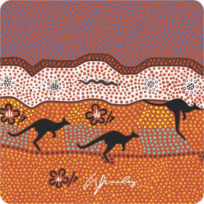 Aboriginal Ceramic Coasters - Set of 4