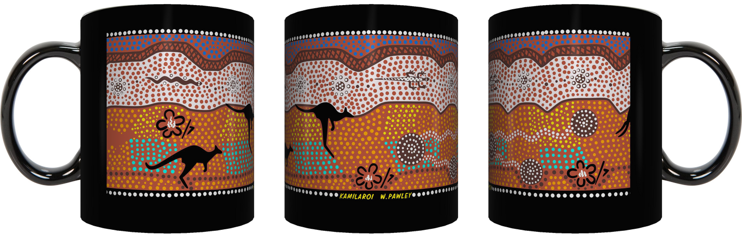 Wendy Pawley Design Black Mug in Gift Box