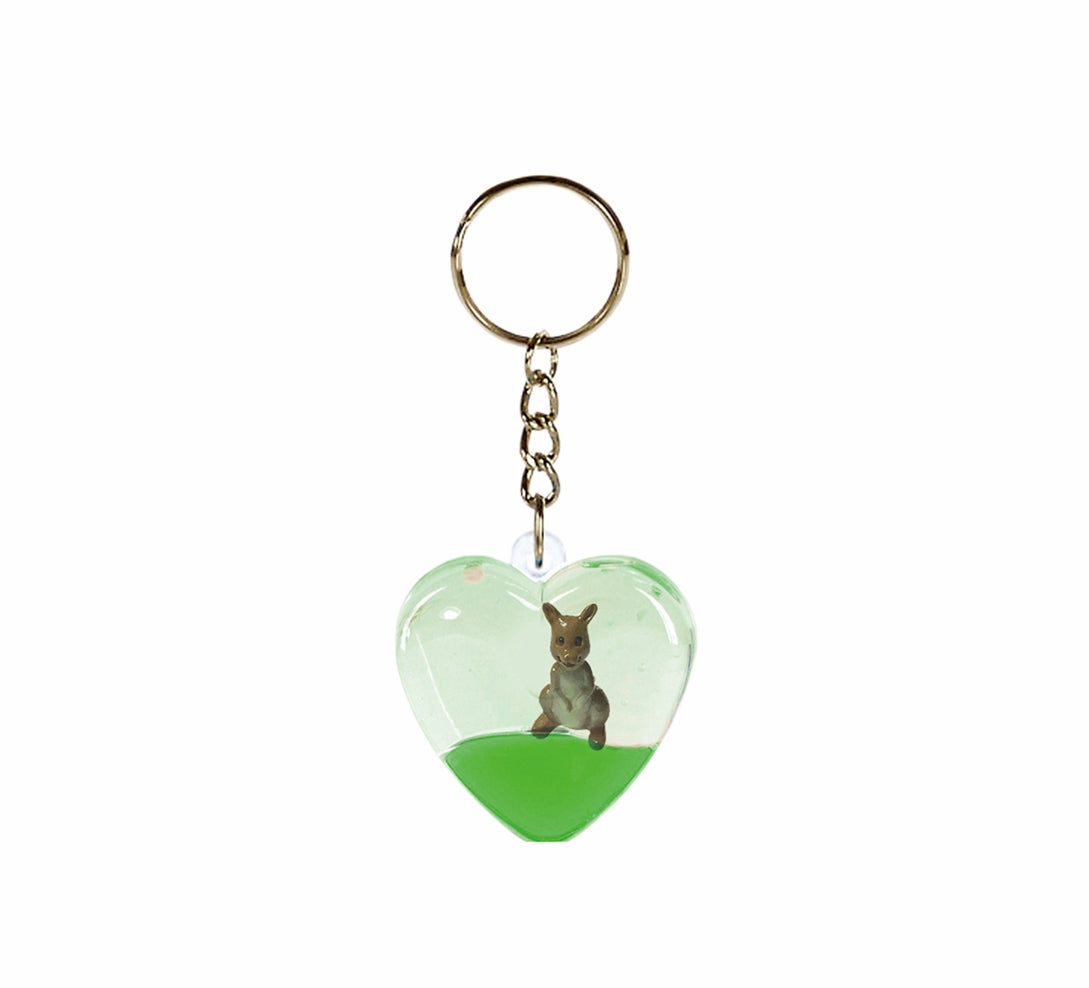 Oily Heart Key Rings Aussie Gifts Souvenirs Coloured Liquid with Floaters Love Heart Keyrings - fair-dinkum-gifts