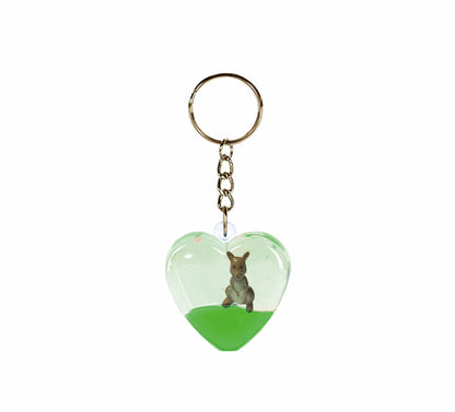 Oily Heart Key Rings Aussie Gifts Souvenirs Coloured Liquid with Floaters Love Heart Keyrings - fair-dinkum-gifts