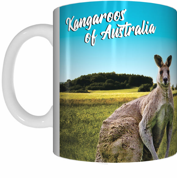 KANGAROO FAMILY Mug Cup 300ml Gift Native Aussie Australia Animal Wildlife Kangaroos - fair-dinkum-gifts