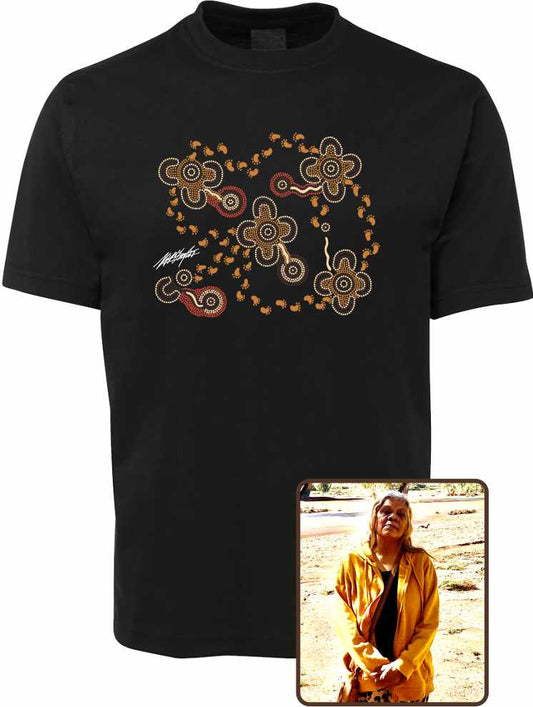 T Shirt ADULT Regular Fit - Karen Taylor, On Walkabout Ochre Design