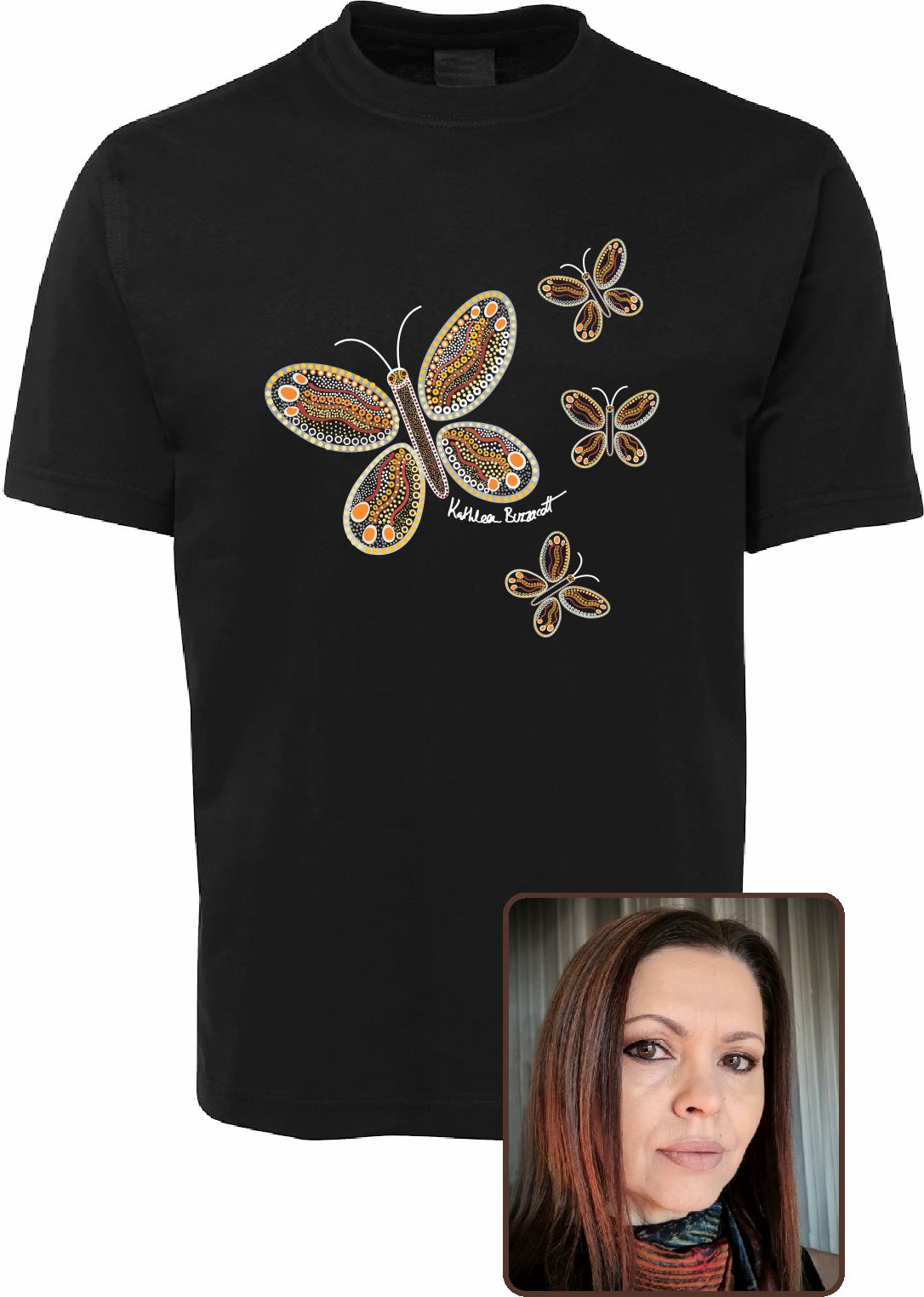 T Shirt ADULT Regular Fit - Kathleen Buzzacott, Butterflies Design