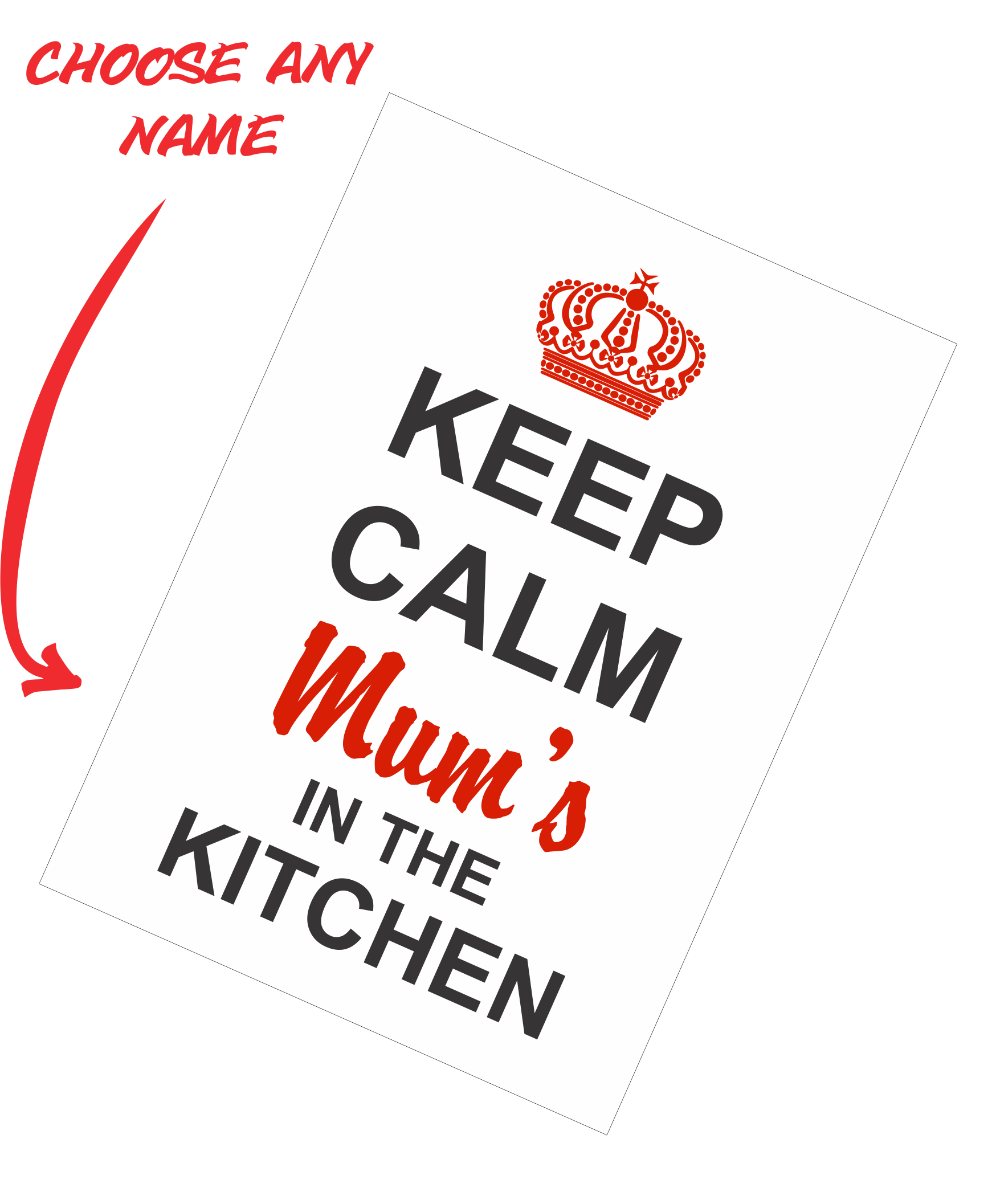 Personalised Mother's Day Teatowel - Keep Calm Mum's In The Kitchen FDG03-03-20005 - fair-dinkum-gifts