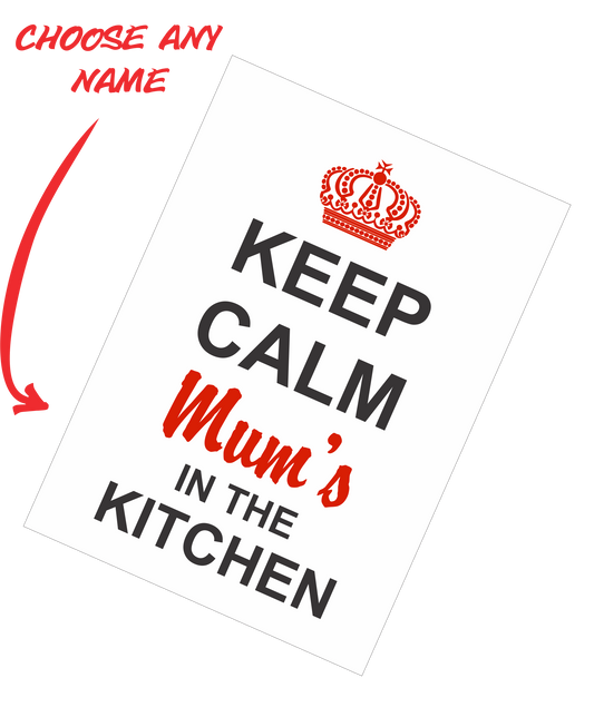 Personalised Mother's Day Teatowel - Keep Calm Mum's In The Kitchen FDG03-03-20005 - fair-dinkum-gifts