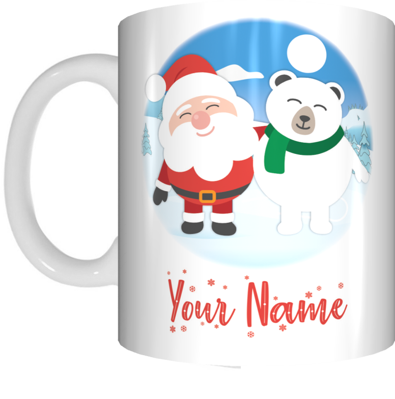 KIDS Christmas Personalised Name Mug XMAS Gift for Children Customised With Own Name - fair-dinkum-gifts