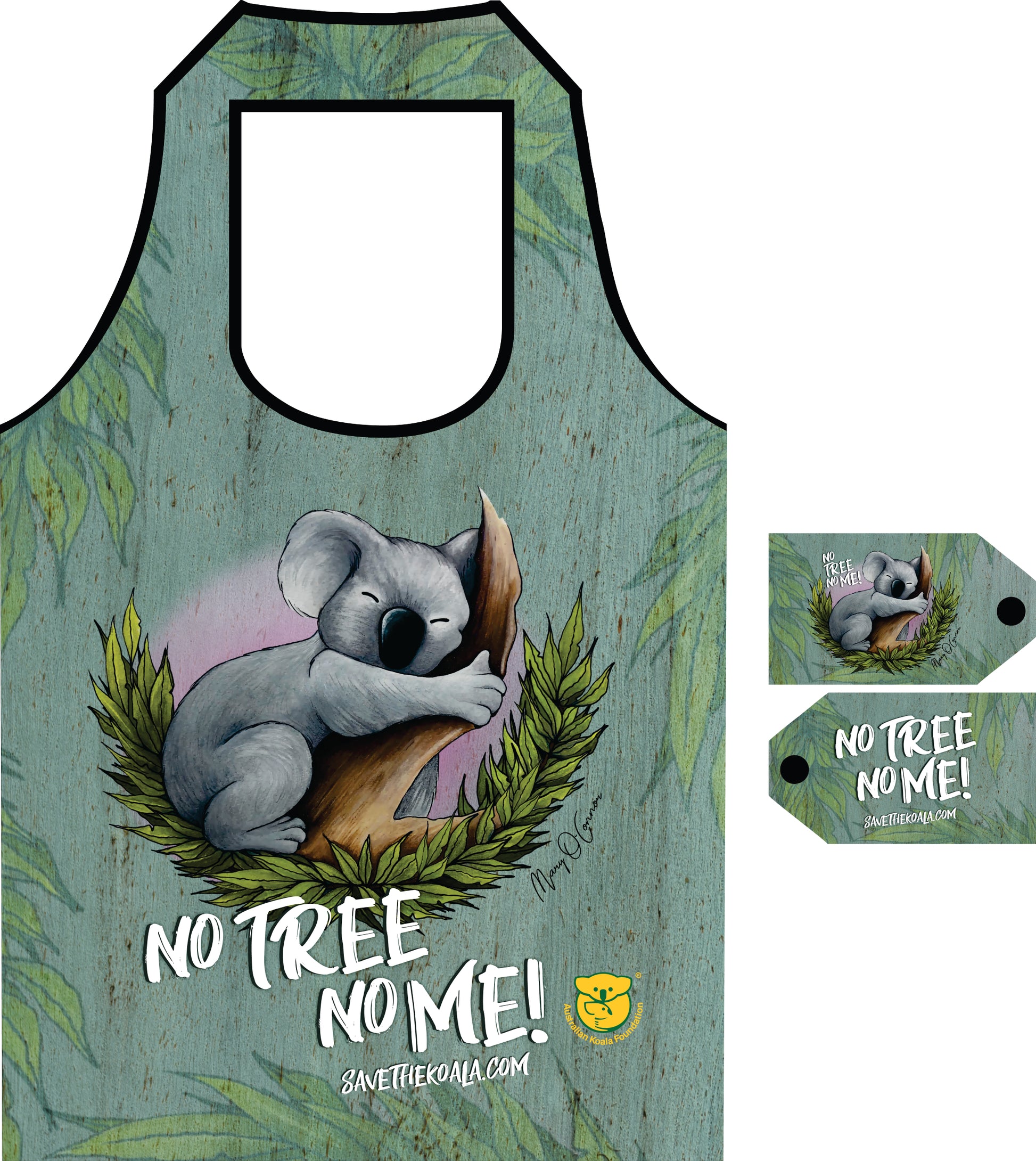 KOALA FOUNDATION RE-USEABLE SHOPPING BAG IN POUCH NO TREE NO ME - fair-dinkum-gifts