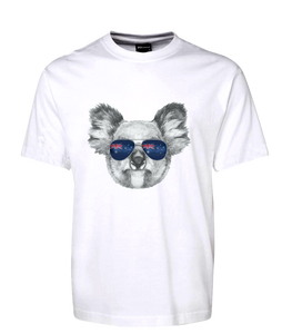 Koala With Sunglasses Australian Flag Tee T-Shirt FDG01-1HT-23007 - fair-dinkum-gifts