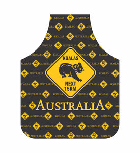 *CLEARANCE* Koala Apron Australia Black And Yellow Road Sign Design - fair-dinkum-gifts