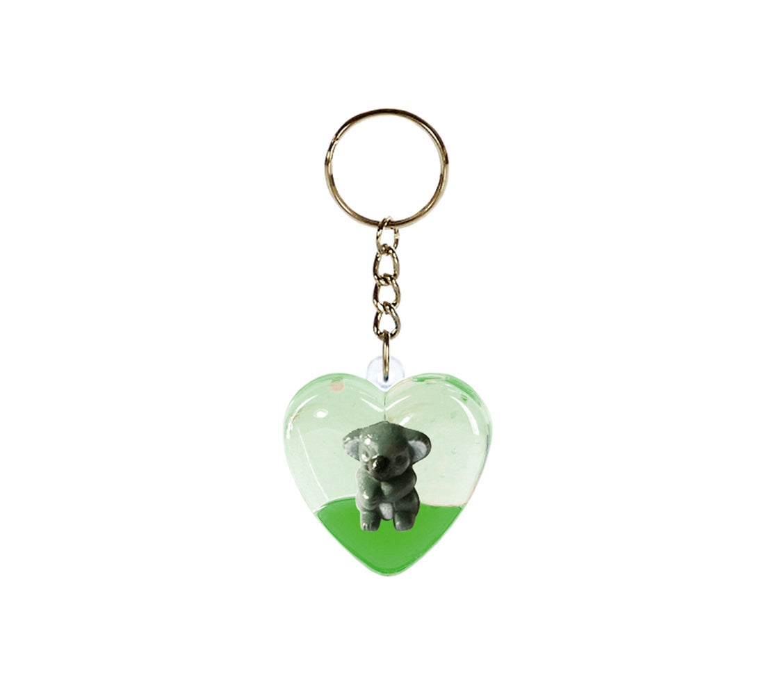 Oily Heart Key Rings Aussie Gifts Souvenirs Coloured Liquid with Floaters Love Heart Keyrings - fair-dinkum-gifts