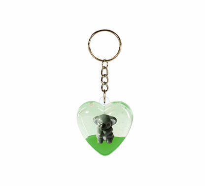 Oily Heart Key Rings Aussie Gifts Souvenirs Coloured Liquid with Floaters Love Heart Keyrings - fair-dinkum-gifts
