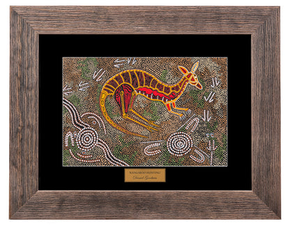 Bulurru Aboriginal Art Canvas Print Unstretched - Kangaroo Hunting By Daniel Goodwin Tjinta Tjinta