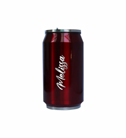 Personalised Thermal Sipper Cans 330 ml or 500ml Stainless Steel Laser Engraved Choose Your Colour - fair-dinkum-gifts