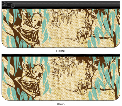 Large Neoprene Pencil Case Stationery or Make Up Bag Australian Travel Case Aussie Design - fair-dinkum-gifts