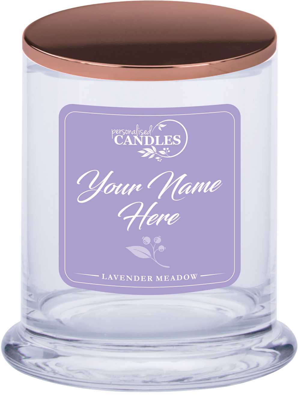 Personalised Scented Candle Gift Coloured Labels Customise Your Text