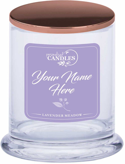 Personalised Scented Candle Gift Coloured Labels Customise Your Text
