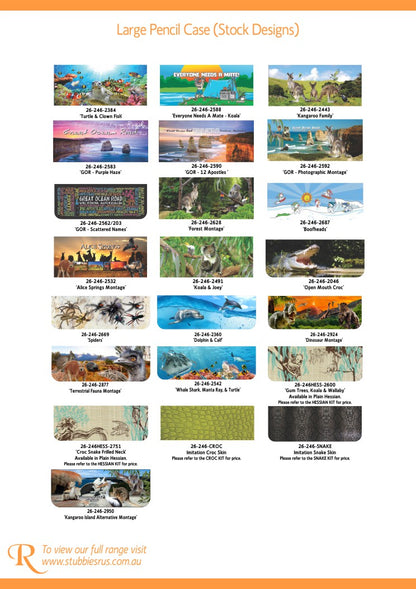 Large Neoprene Pencil Case Stationery or Make Up Bag Australian Travel Case Aussie Design - fair-dinkum-gifts