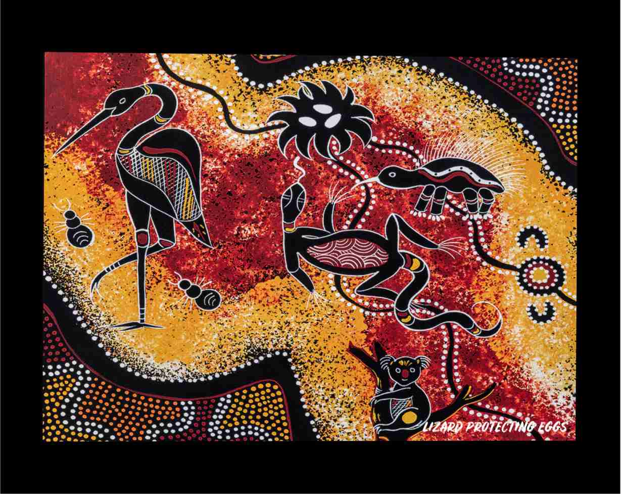 Canvas Art Print - Lizard Protecting Eggs