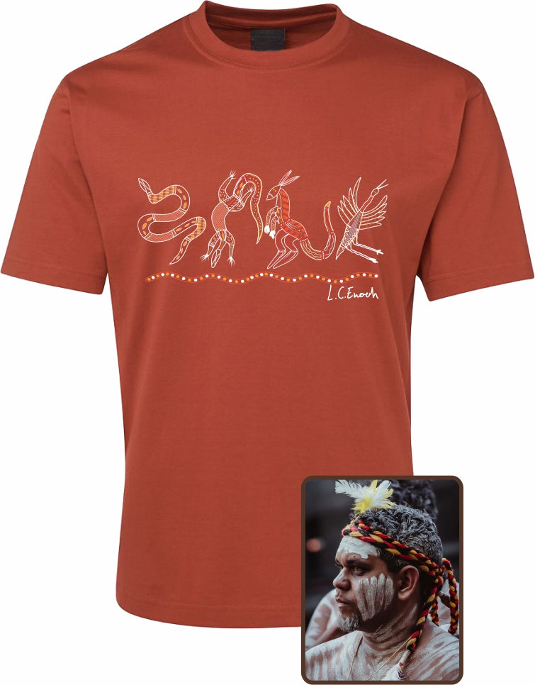 T Shirt ADULT Regular Fit - Louis Enoch, Meeting Place (Fire) Design