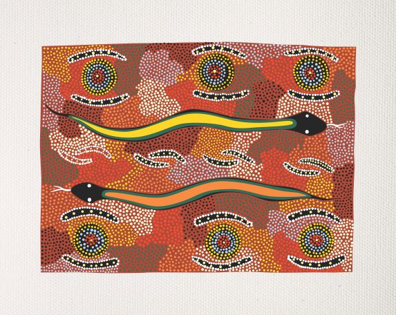 Bulurru Aboriginal Art Canvas Print Unstretched - Man's Ceremony By Peter Marshall