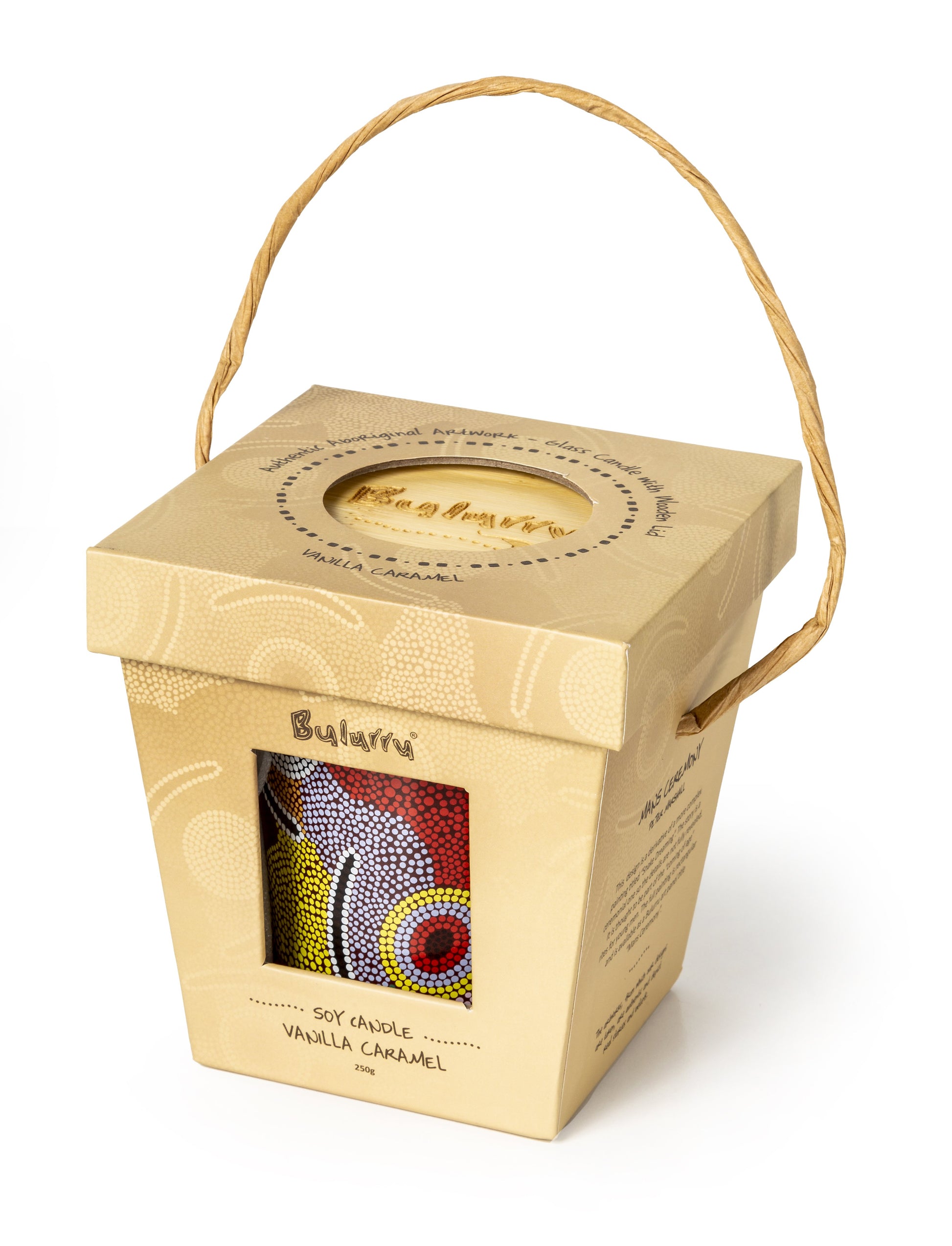 Bulurru Aboriginal Soy Candle Mans Ceremony Vanilla Caramel - fair-dinkum-gifts