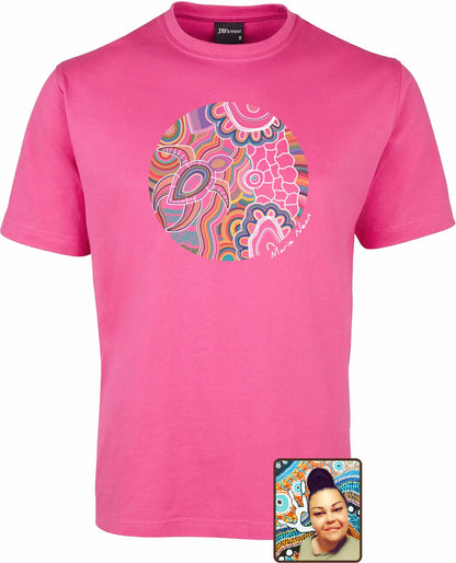 T Shirt ADULT Regular Fit - Marie Nean, Gurruu Gali Waraba (Deep Water Turtle) Design