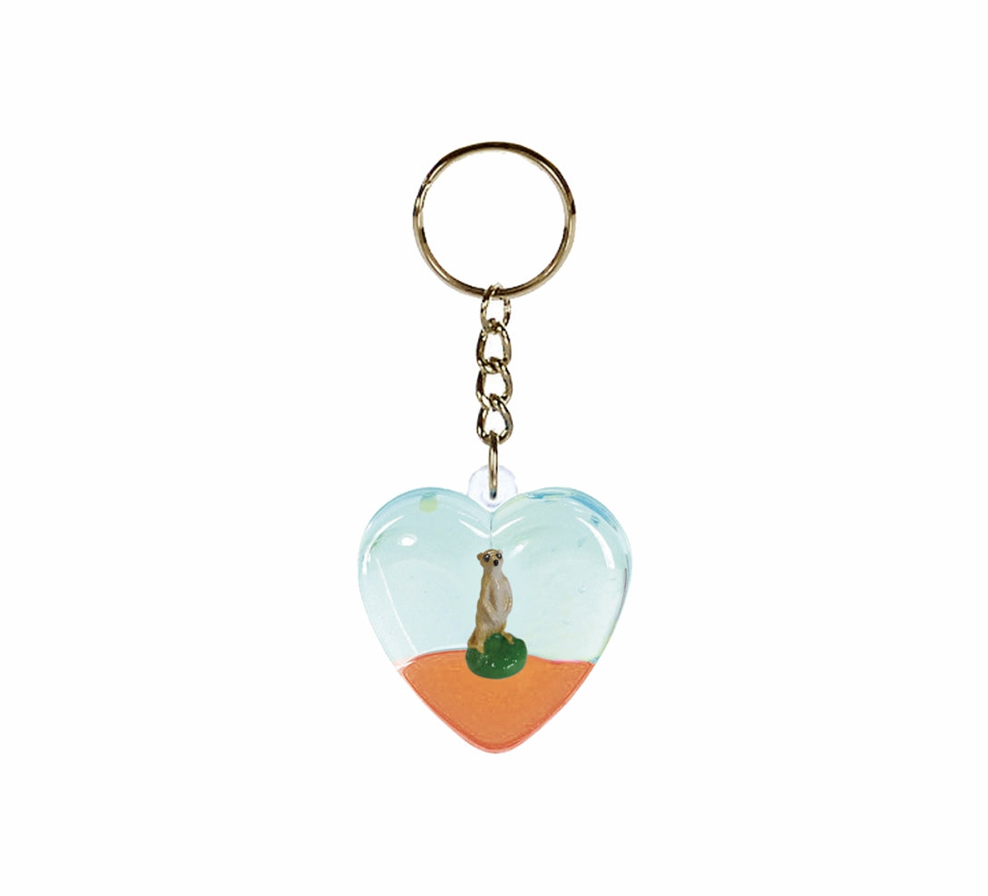 Oily Heart Key Rings Aussie Gifts Souvenirs Coloured Liquid with Floaters Love Heart Keyrings - fair-dinkum-gifts