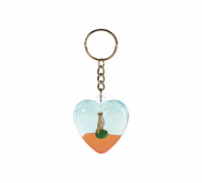 Oily Heart Key Rings Aussie Gifts Souvenirs Coloured Liquid with Floaters Love Heart Keyrings - fair-dinkum-gifts