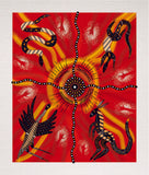 Bulurru Aboriginal Art Canvas Print Unstretched - Meeting Place (Fire) By Louis Enoch