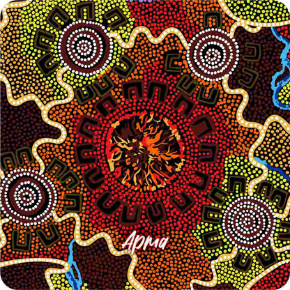 Aboriginal Ceramic Coasters - Set of 4