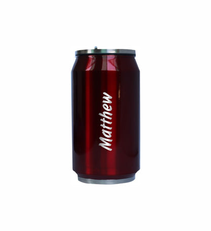 Personalised Thermal Sipper Cans 330 ml or 500ml Stainless Steel Laser Engraved Choose Your Colour - fair-dinkum-gifts