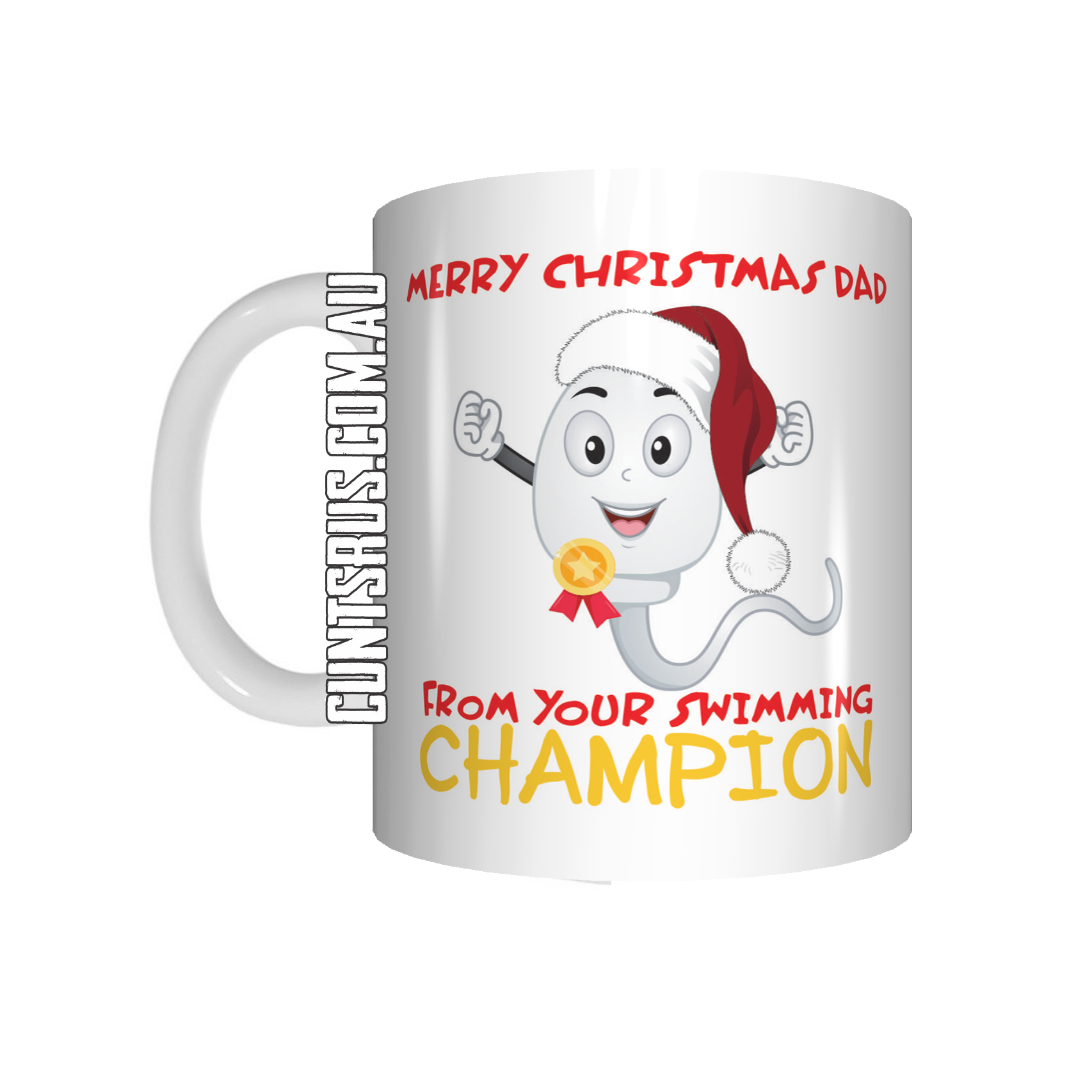 Merry Christmas Dad! From Your Swimming Champion Mug CRU07-92-12087 - fair-dinkum-gifts