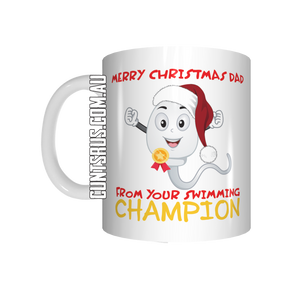 Merry Christmas Dad! From Your Swimming Champion Mug CRU07-92-12087 - fair-dinkum-gifts