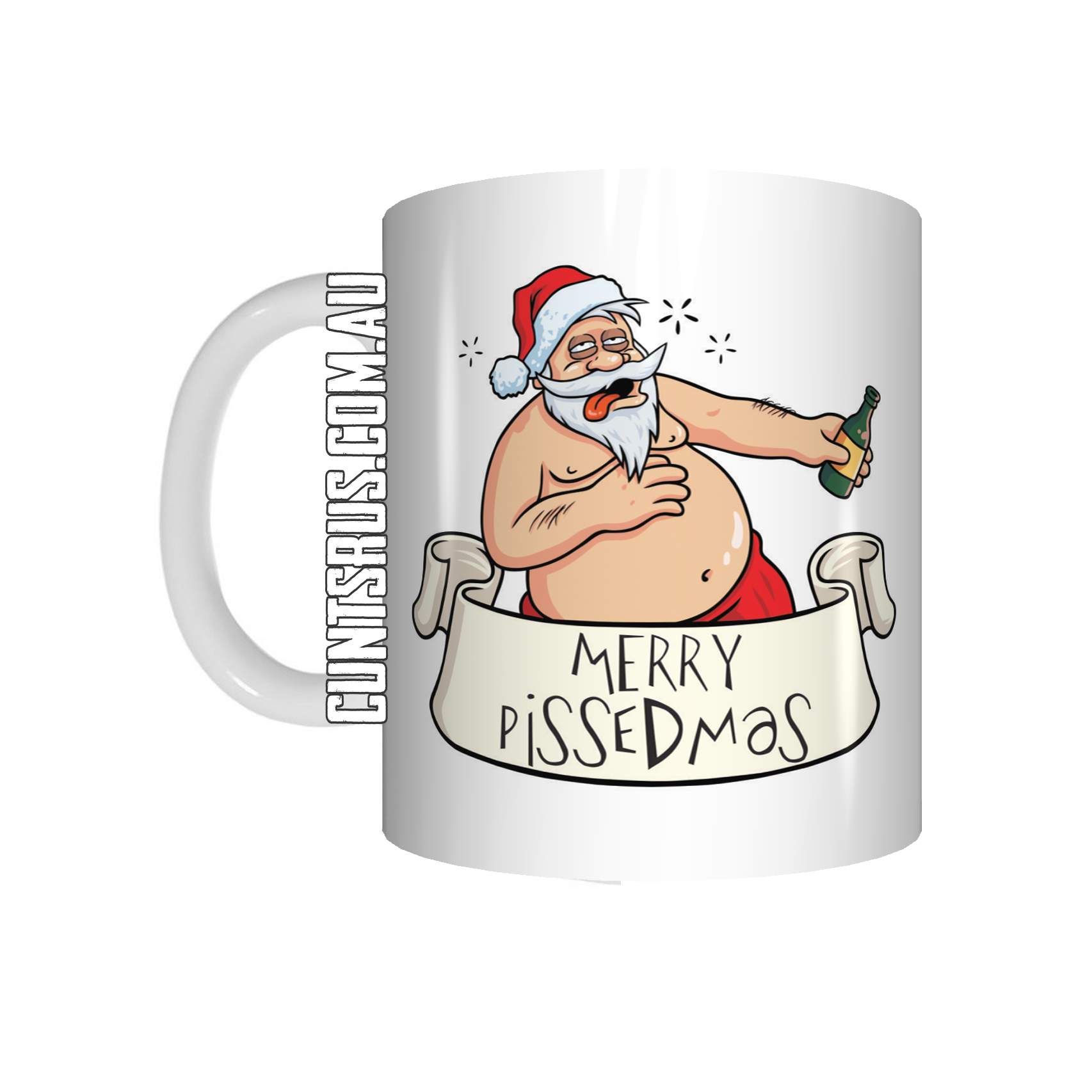 Merry Pissedmas Christmas Coffee Mug Rude Funny Gift CRU07-92-12074 - fair-dinkum-gifts