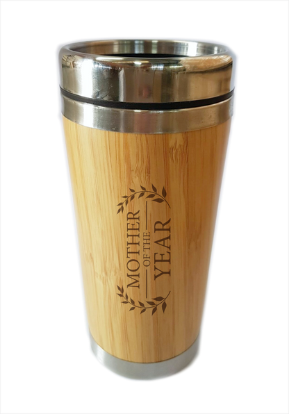Bamboo Travel Mug Mother Of The Year Gift For Mother's Day - fair-dinkum-gifts