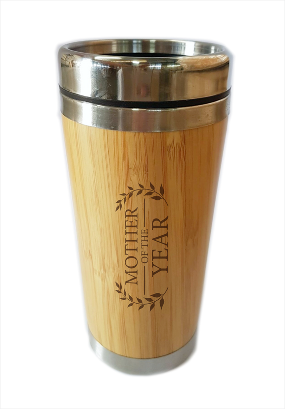 Bamboo Travel Mug Mother Of The Year Gift For Mother's Day - fair-dinkum-gifts