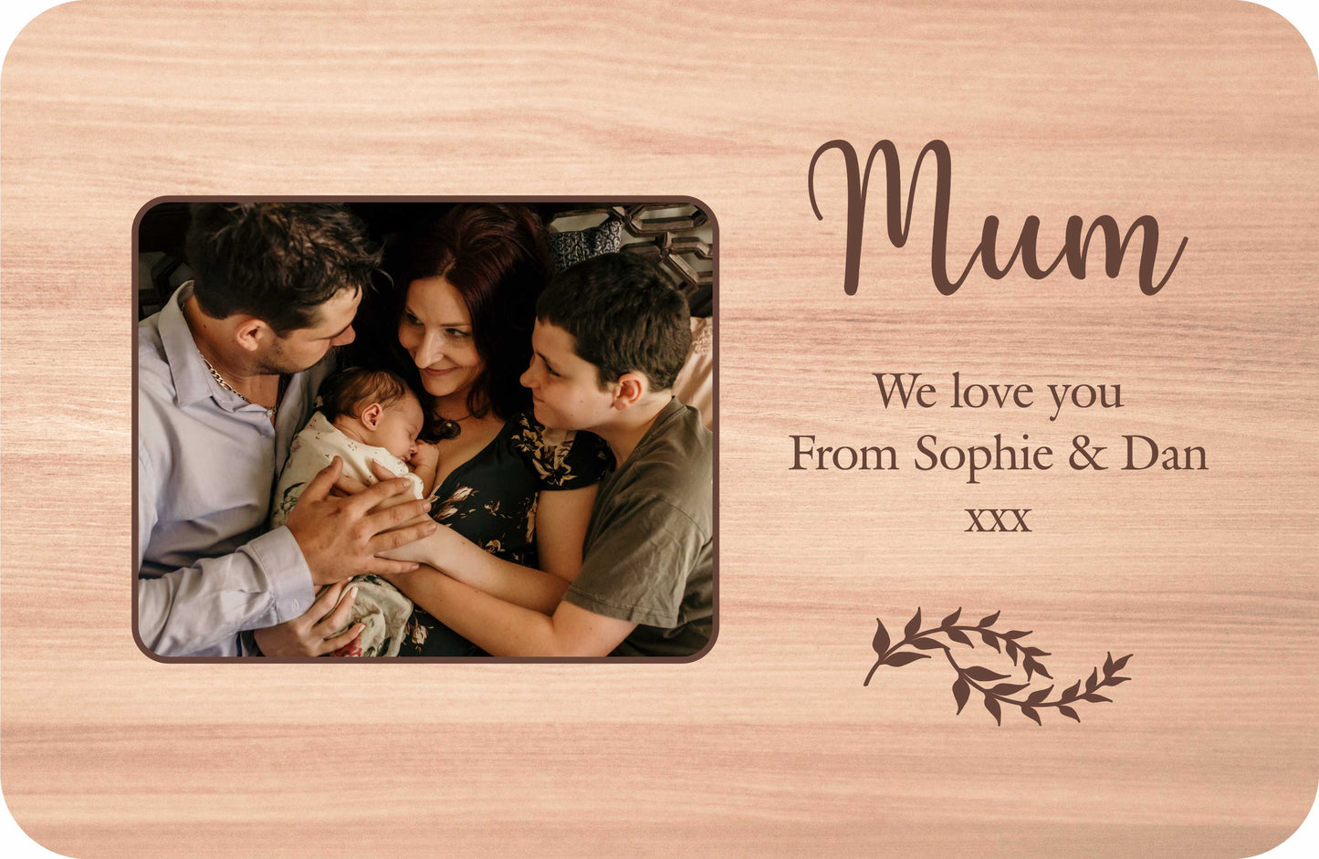 Mother's Day Wooden Sign With Photo & Personalised Names/Text