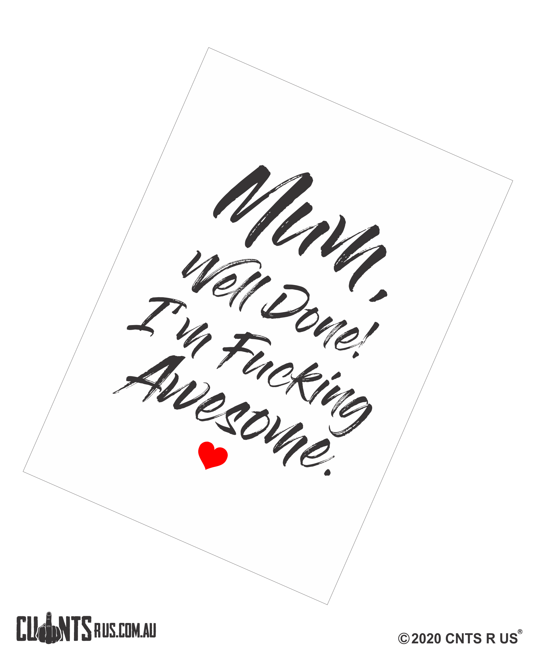 Mum Well Done I'm Fucking Awesome Mother's Day Cotton Teatowel CRU03-03-14013 - Fair Dinkum Gifts
