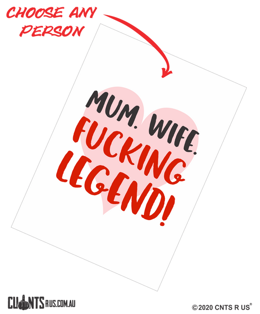 Mum. Wife. Fucking Legend Mother's Day Cotton Teatowel CRU03-03-14014 - Fair Dinkum Gifts