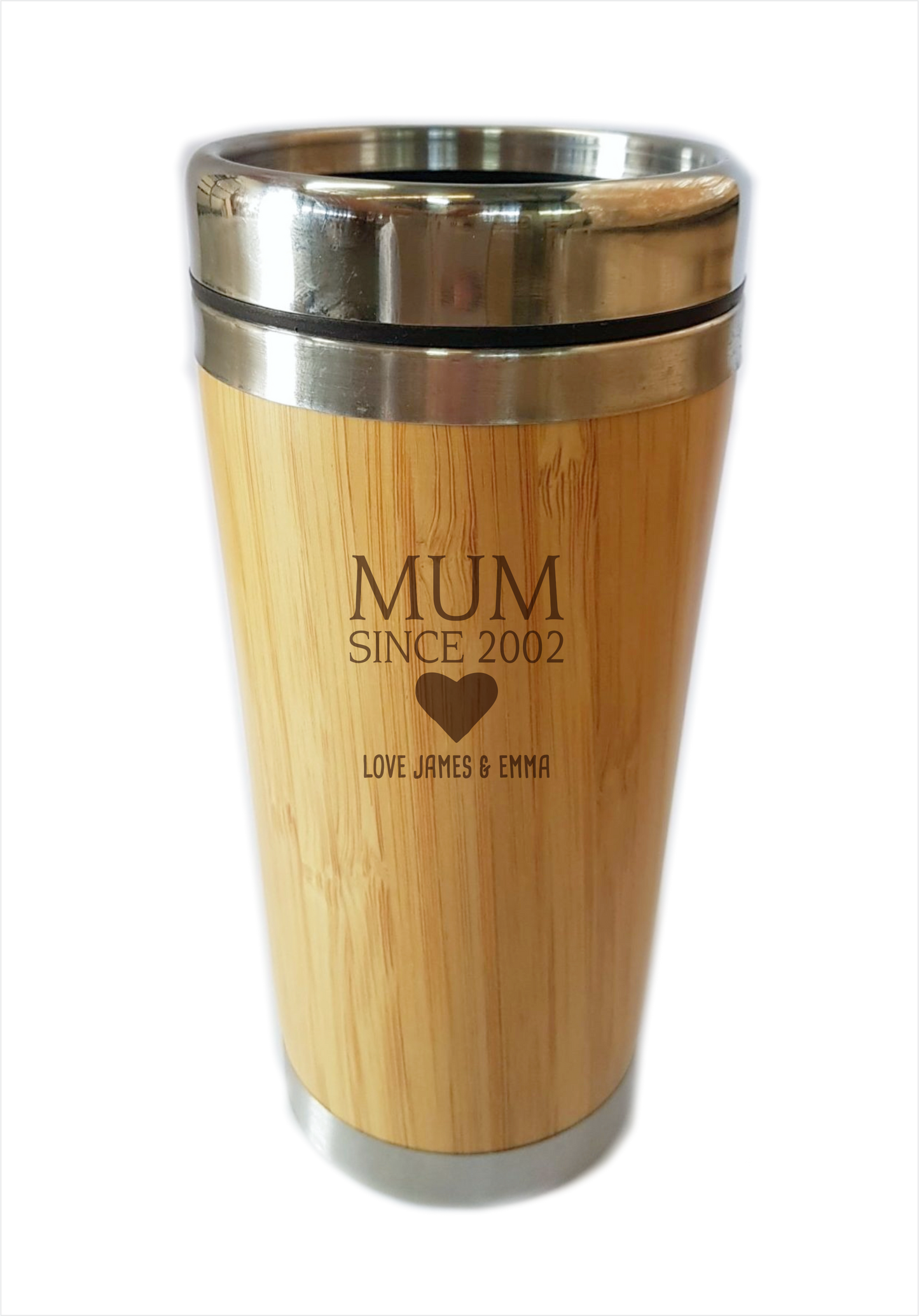 Bamboo Travel Mug Mum Since 2002 Personalised Gift For Mother's Day - fair-dinkum-gifts
