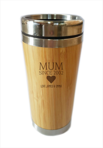 Bamboo Travel Mug Mum Since 2002 Personalised Gift For Mother's Day - fair-dinkum-gifts
