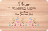 Mum Wooden Sign With Personalised Names