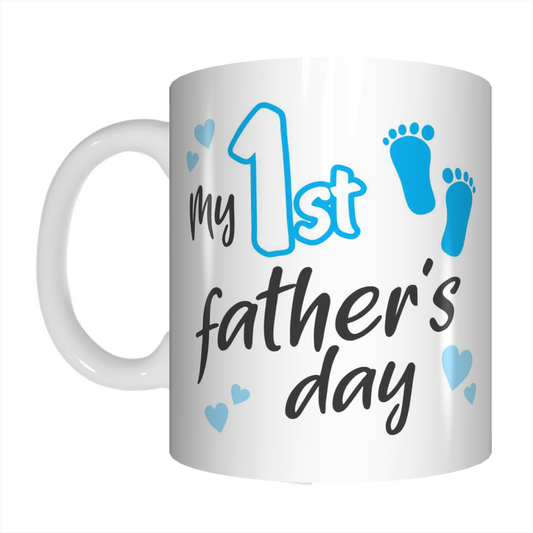 My First Father's Day Dad Coffee Mug Gift From Son With Footprints FDG07-92-26017 - fair-dinkum-gifts