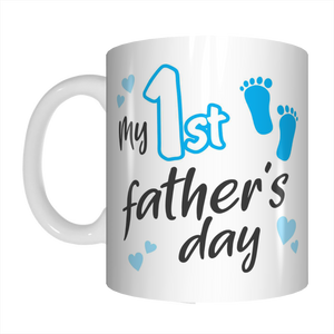 My First Father's Day Dad Coffee Mug Gift From Son With Footprints FDG07-92-26017 - fair-dinkum-gifts
