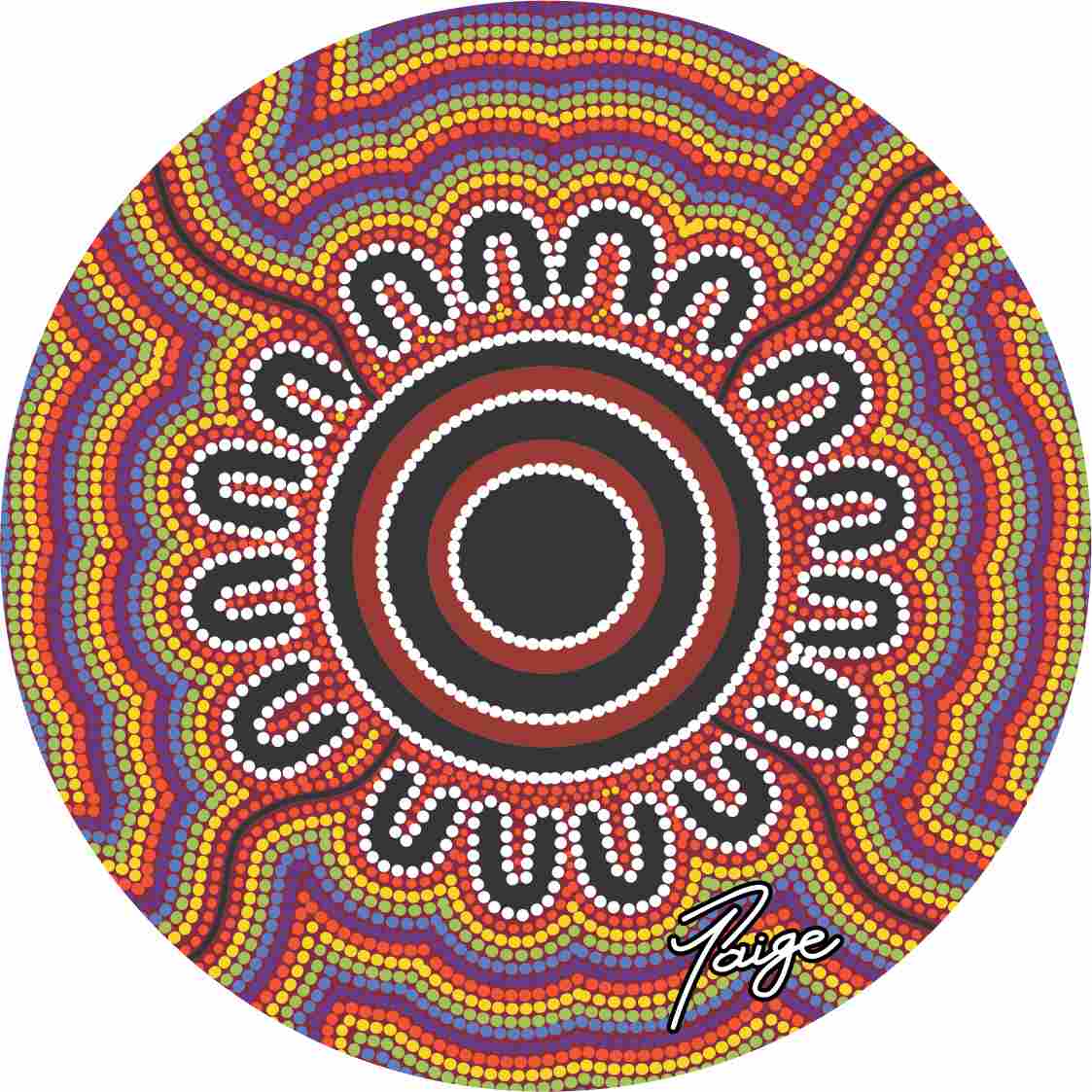 Aboriginal Ceramic Coasters - Set of 4