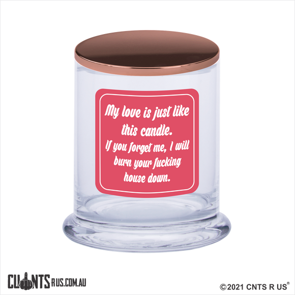 My Love Is Like This Candle Scented Soy Candle Rude - fair-dinkum-gifts