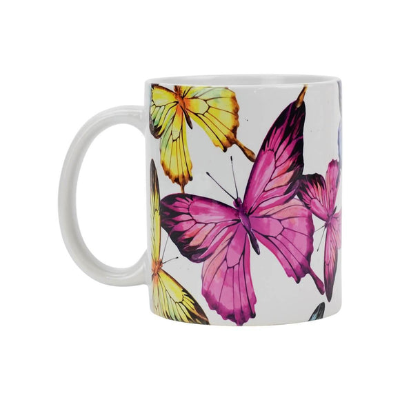 Ceramic Mug Butterflies Multicolour - Red Earth Market