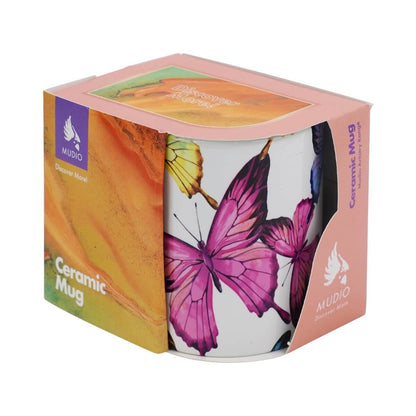 Ceramic Mug Butterflies Multicolour - Red Earth Market