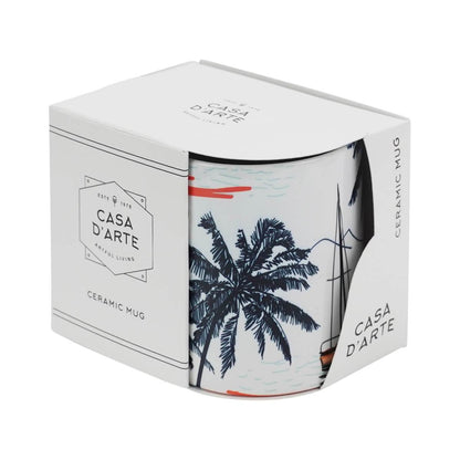 Ceramic Mug Yachts At Sunset - Red Earth Market