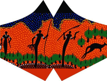 NEW DESIGNS Bulurru Aboriginal Design Face Mask Adult Adjustable